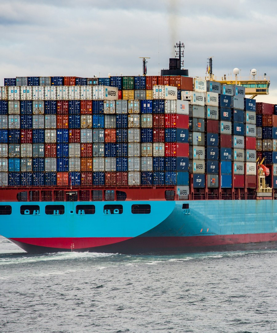Container ship at sea